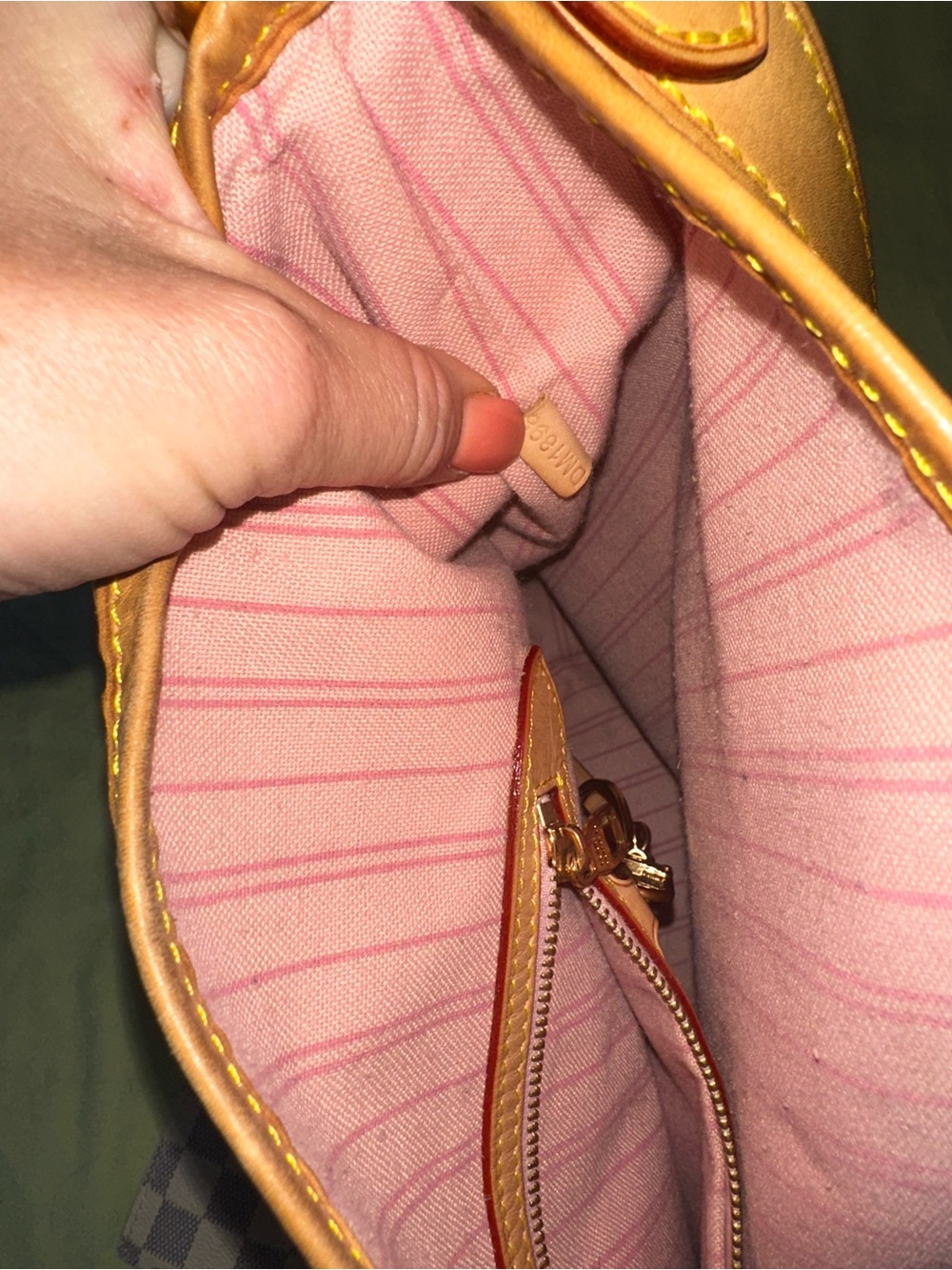 Louis Vuitton Damier Azur Canvas Shoulder Bag with Tan Trim - Picture 10 of 12